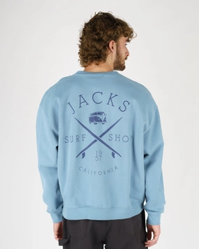 Hot Offer Inside Bus Stop Heavyweight Crewneck - Blue