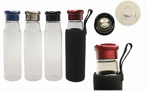 Glass Bottle With Black Neoprene Pouch Sweet Deal Today