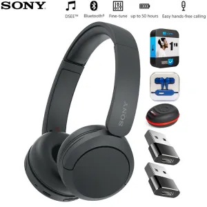 MustShop Sale Sony Wireless Headphones With Microphone Black   1 Year Warranty Bundle