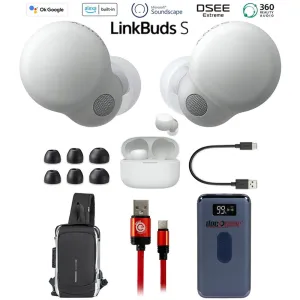 Sony Linkbuds S Truly Wireless Noise Canceling Earbuds, White W/ Accessories Bundle Sweet Deal Inside MustHave Clearance