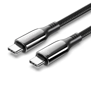 Limited Stock Alert Todays Trending Deals Vention Ctkbh Cotton Braided Usb 2.0 C Male To C Male 5A Cable Black 2M