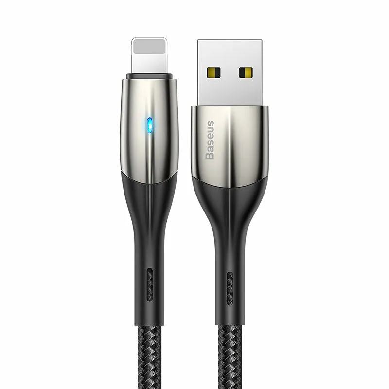 Baseus Horizontal Usb To Lightning Cable 1M With Indicator Lamp - Black Mega Sale Now