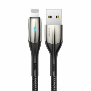 Baseus Horizontal Usb To Lightning Cable 1M With Indicator Lamp - Black Todays Hot Savings