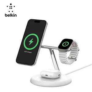 Hot Deals Today Instant Discount Belkin 3-In-1 Magnetic Wireless Charging Stand With Qi2 15W