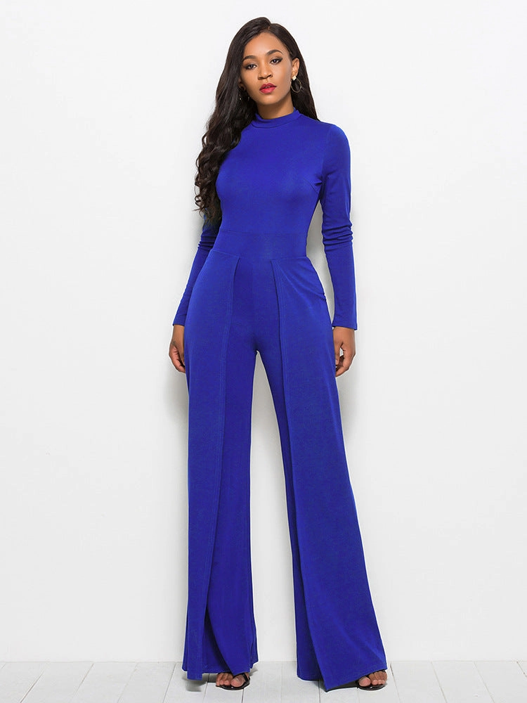 Long Sleeve Mock Neck Wide Leg Jumpsuit Today Only Hot Pick Hot Pick Sale