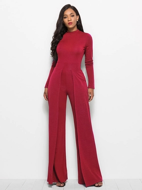 Flash Sale Alert Now Todays Special Picks Long Sleeve Mock Neck Wide Leg Jumpsuit