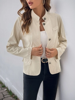 Daily Clearance Deal Hot Sale Alert Perfee Button Up Mock Neck Jacket