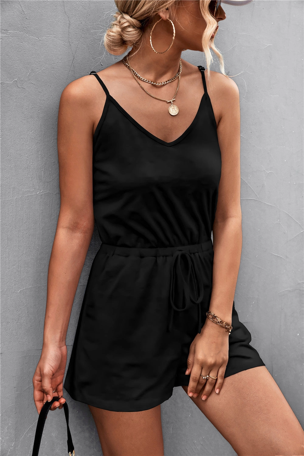 Spaghetti Strap V-Neck Pocket Romper Dont Wait Save MustHave Deals