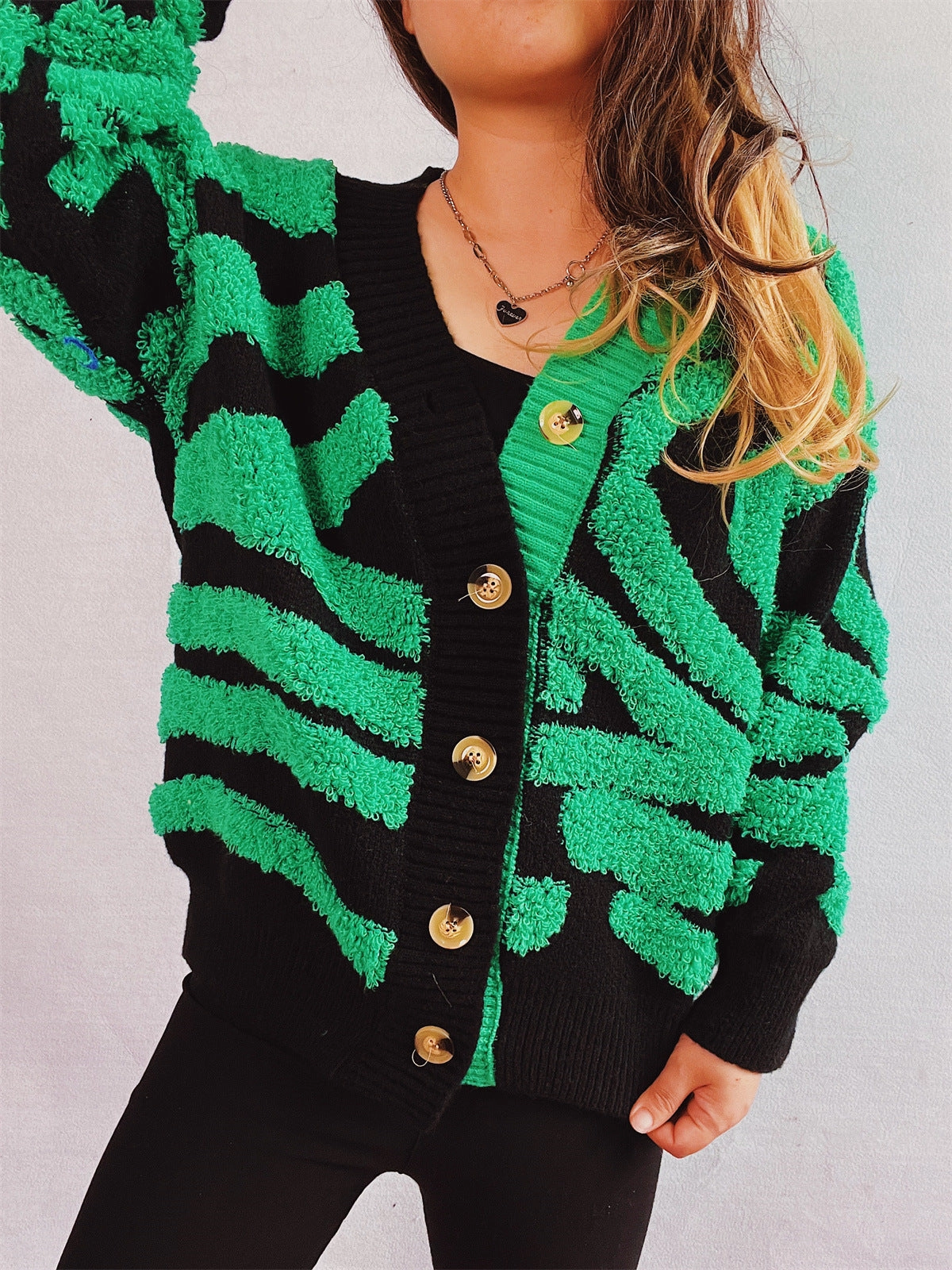 Special Deals Online Contrast Button Up Long Sleeve Cardigan
