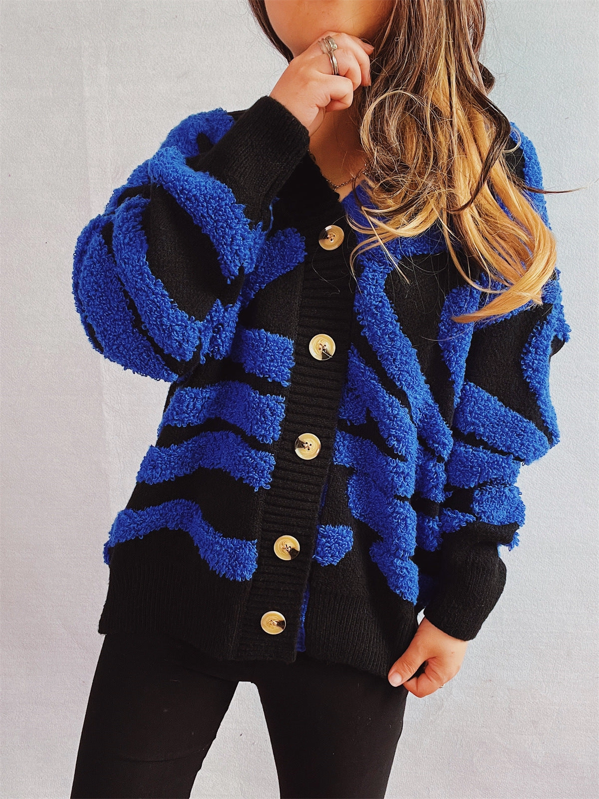 Special Offer Inside Exclusive Online Deal Contrast Button Up Long Sleeve Cardigan