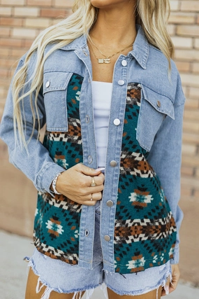 Pocketed Button Up Long Sleeve Denim Jacket Limited Stock Alert