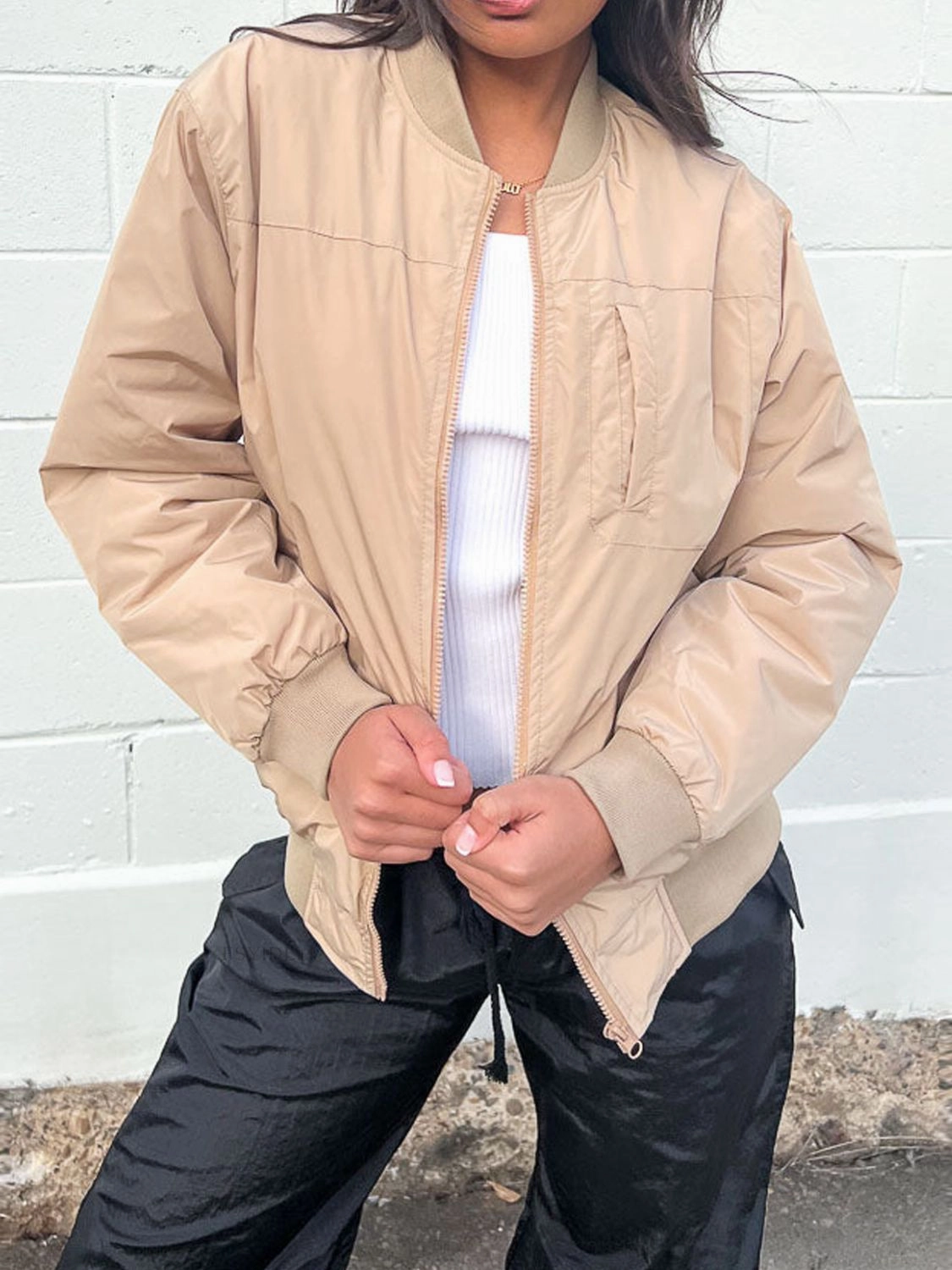 Weekend Specials Zip Up Baseball Collar Jacket With Pockets