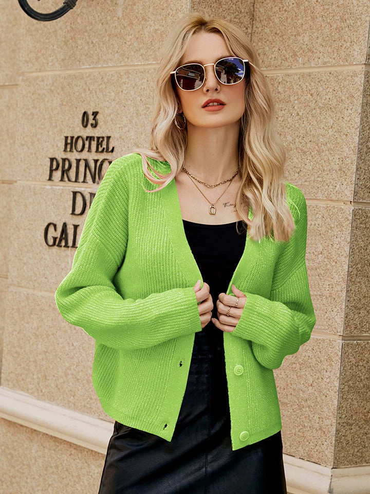 Price Slash Today Dropped Shoulder Button Up Cardigan