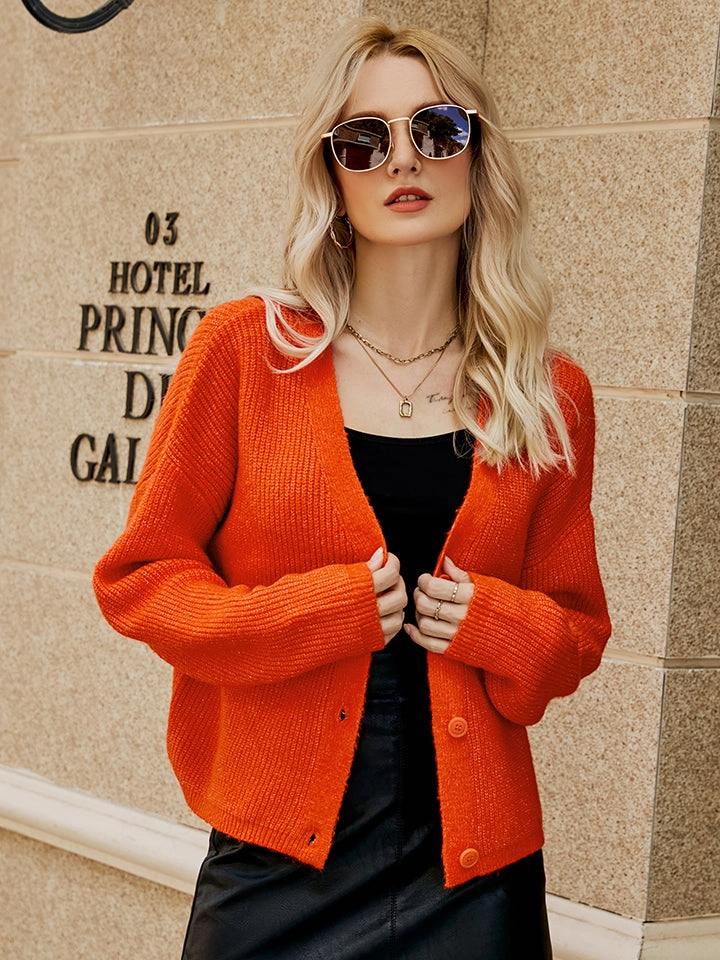 Save Big Today Dropped Shoulder Button Up Cardigan