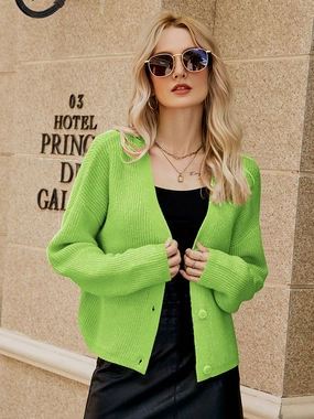 Price Slash Today Dropped Shoulder Button Up Cardigan