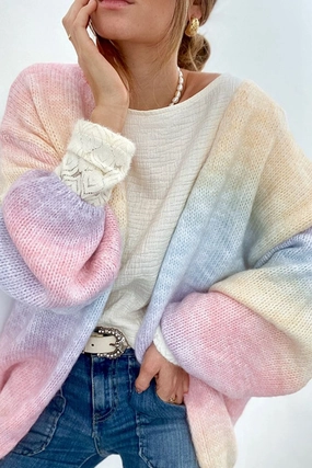 Gradient Open Front Drop Shoulder Cardigan Shop Smart Deals