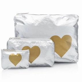 Heart Zipper Pack Silver/Gold Heart Sweet Deal Today