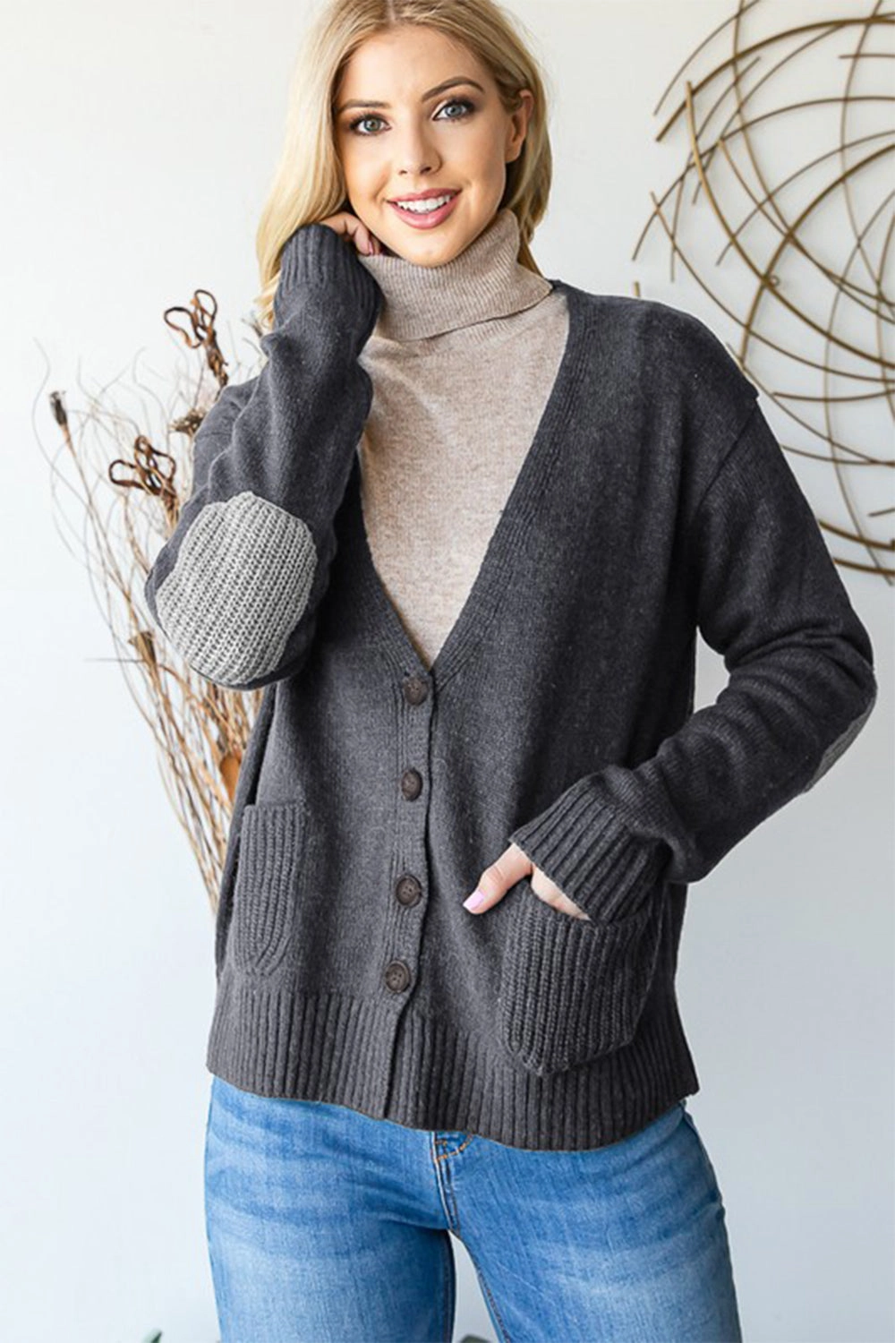 MustHave Steals Heimish Full Size Long Sleeve V Neck Button Down Cardigan