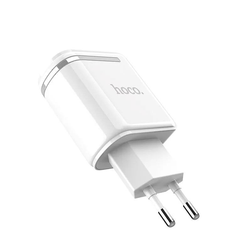 Hoco C39A Enchanting Wall Charger Eu Dual Usb Charging Adapter - White Trendy Picks Today Best Seller Deal
