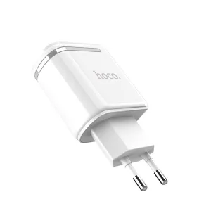 Hoco C39A Enchanting Wall Charger Eu Dual Usb Charging Adapter - White Trendy Picks Today Best Seller Deal