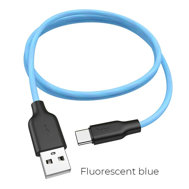 Big Savings Alert Hoco X21 Plus Fluorescent Usb To Type-C Charging Data Sync Cable- Blue