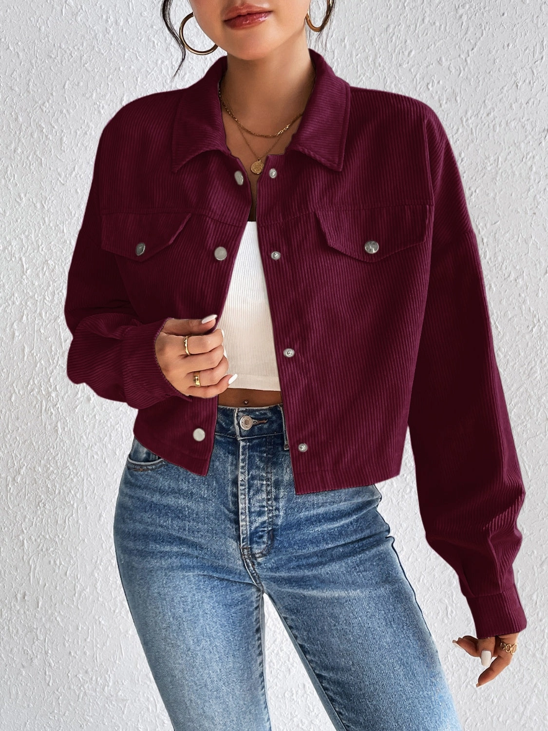 Honey Snap Down Long Sleeve Jacket Flash Deal Alert
