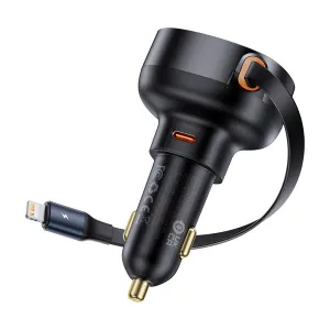 Baseus Enjoyment Pro Car Charger C Retractable Ip Cable 55W Cluster Black Best Deal Today