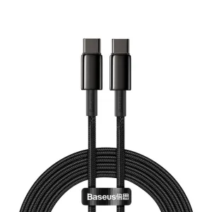 Trending Savings Now Instant Savings Inside Baseus Tungsten Gold Type-C To Type-C Cable Pd 2.0 100W 2M Black