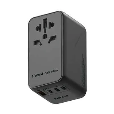 Momax 1-World Universal 4-Port Travel Gan Charger 140W   Usb-C Cable Surprise Offer Now Exclusive Savings Event