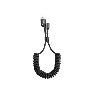 Baseus Fish Eye Usb-C Spring Cable 2A Black 1M Trending Now Discount