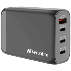 Verbatim 4 Port 100W Pd 3.0 & Qc 3.0 Gan Travel Charger Shop the Savings Now