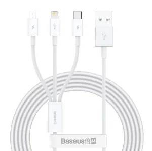Today Only Discount Hot Price Drop Baseus Superior Series Fast Charging Data Cable Usb To M L C 3.5A 1M Stellar White