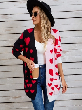 Clearance Event Today Angel Wings Heart Open Front Long Sleeve Cardigan