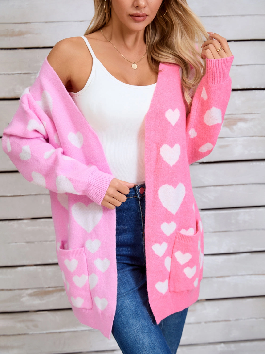 Angel Wings Heart Open Front Long Sleeve Cardigan Big Sale Today Dont Miss Hot Deals