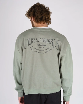 Last Chance Steal Crescent Heavyweight Crewneck - Sage