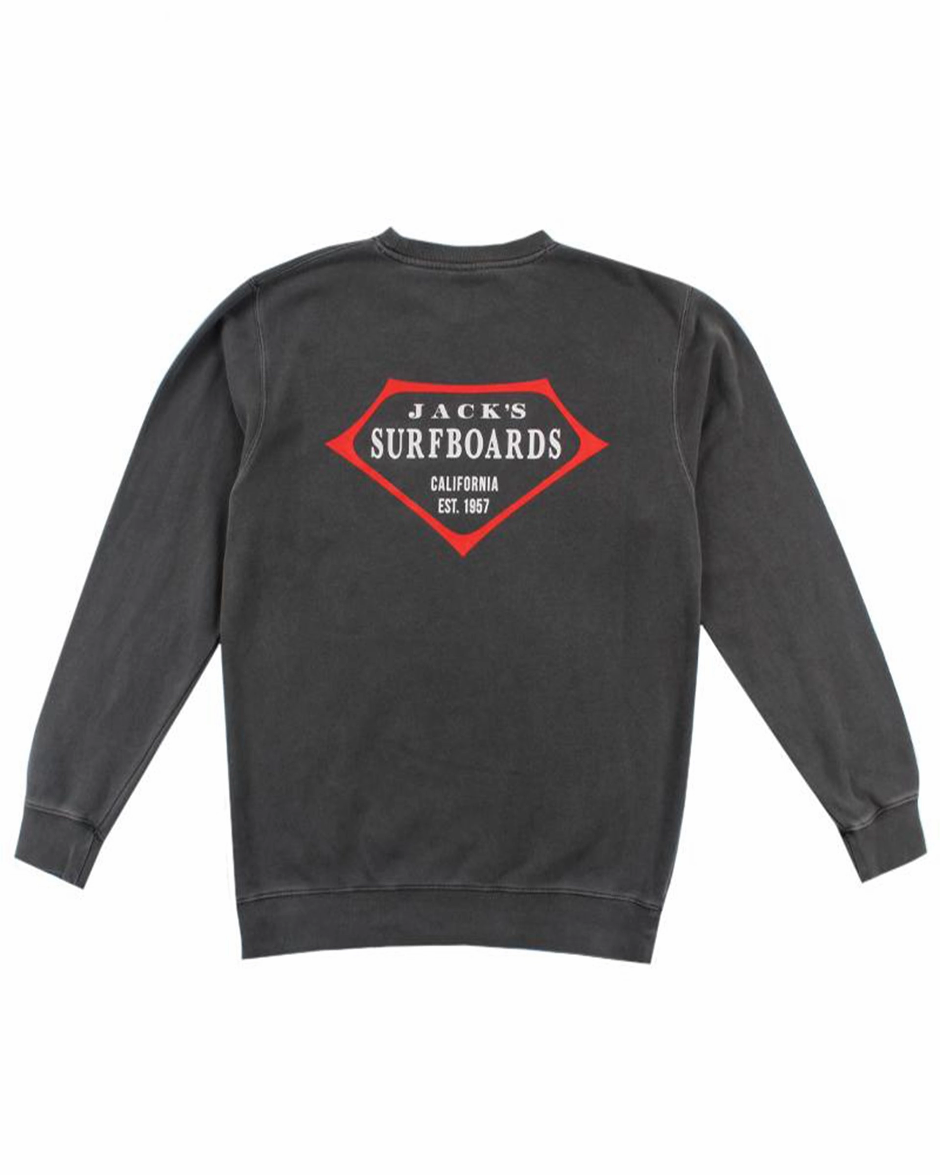 Todays Best Deal Today Only Offer Retro Lam Pigment Crewneck Sweater -  Black