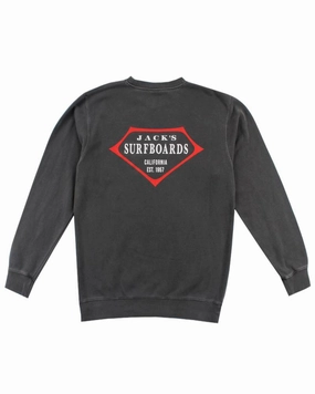Exclusive Deal Inside Retro Lam Pigment Crewneck Sweater -  Black