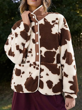 Pocketed Half Snap Sherpa Jacket Trendy Picks Today