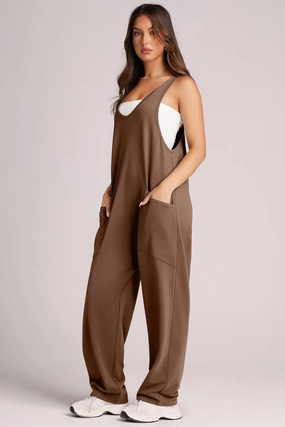 Lovelet V-Neck Wide Strap Overalls Limited Stock Offer