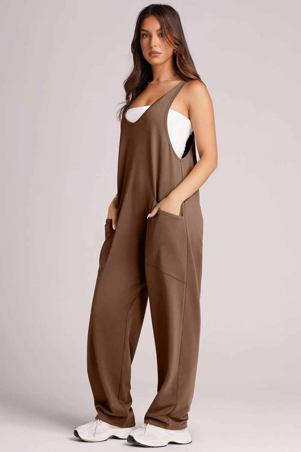 Unmissable Deal Today Lovelet V-Neck Wide Strap Overalls