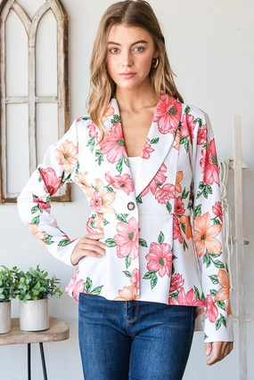 Heimish Full Size Multi Color Floral Blazers With Tunic Plus Size Trending Today Steal