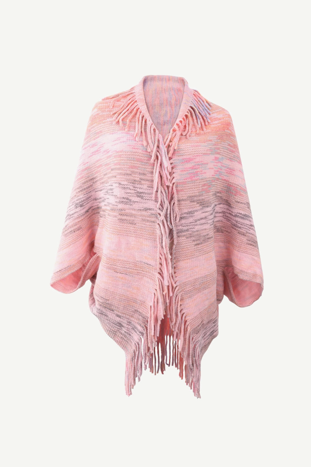 Mega Discount Today Multicolored Fringe Trim Poncho