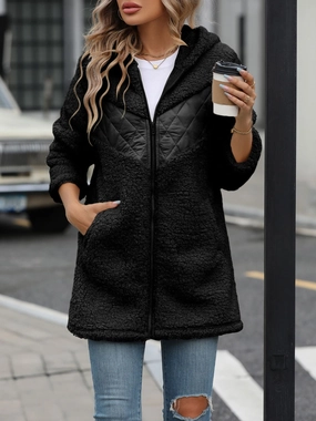 Dont Wait Save Limited Stock Deals Fuzzy Zip Up Long Sleeve Hooded Jacket