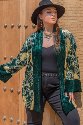 Plus Size Open Front Bohemian Style Long Sleeve Cardigan Grab It Fast