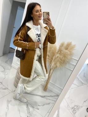 Lapel Collar Exposed Seam Buttoned Coat Hot Picks Today Online Exclusive Deal