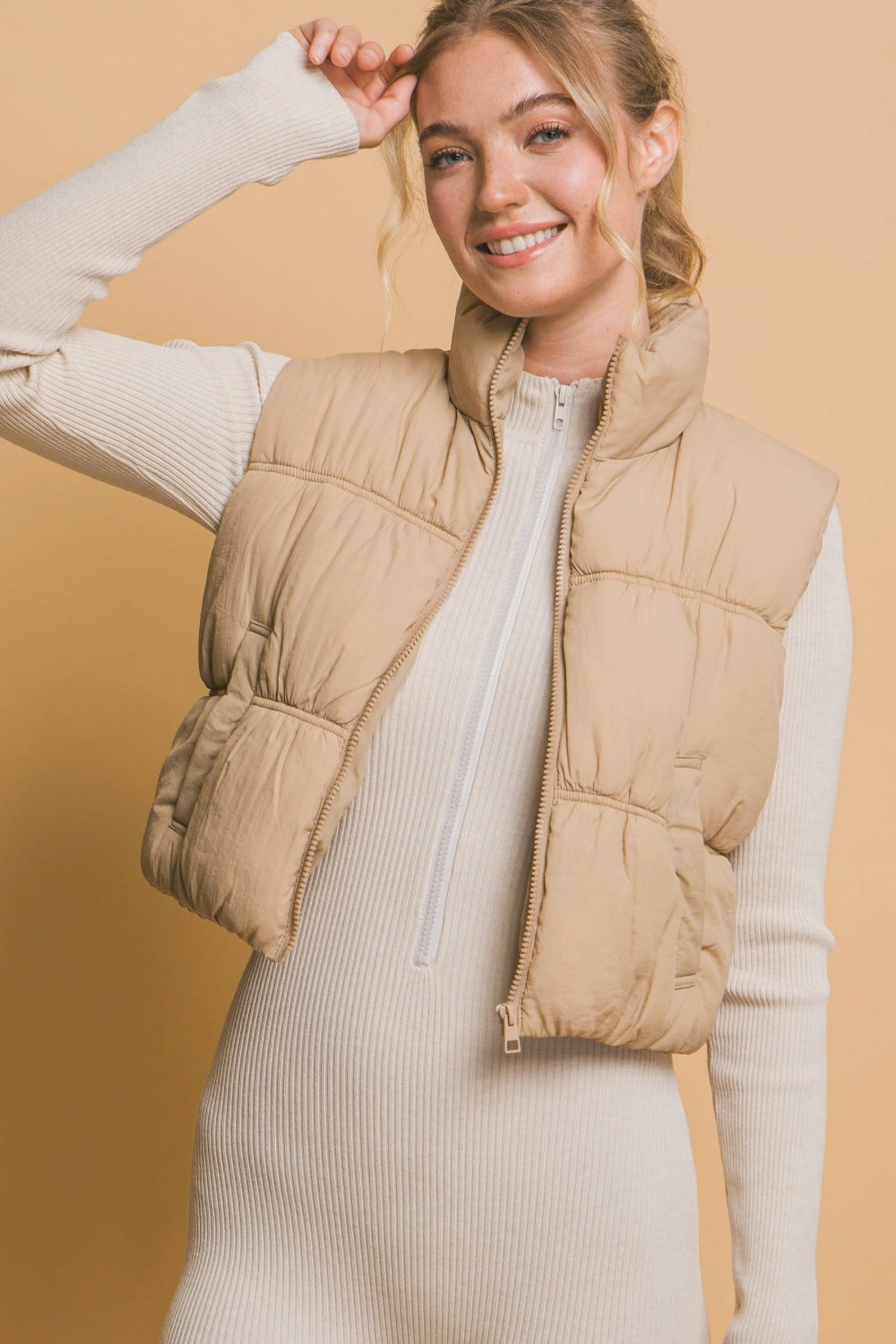 Love Tree Zip Up Turtleneck Cropped Vest Coat GiftWorthy Sale Clearance Event Alert