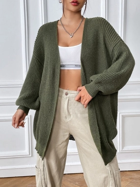 Trending Hot Picks Open Front Long Sleeve Cardigan