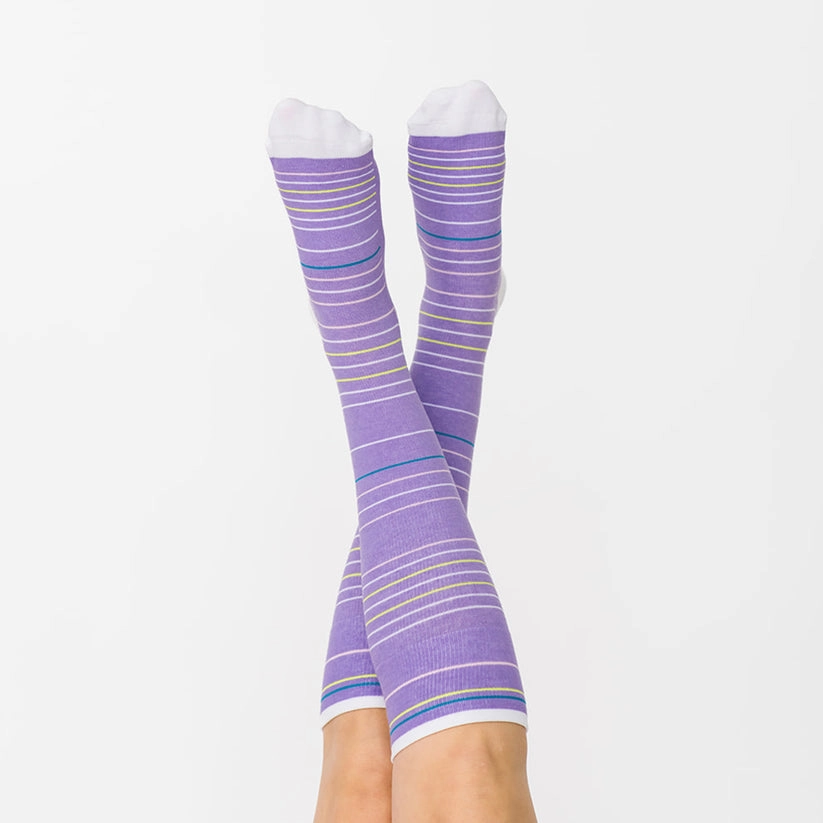Exclusive Savings Event Dr. Segal Purple Stripes Cotton Energy Compression Socks - 15-20Mmhg