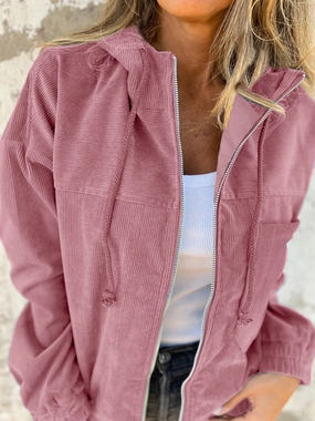 Big Savings Today Gift Sale Event Drawstring Zip Up Long Sleeve Hooded Jacket