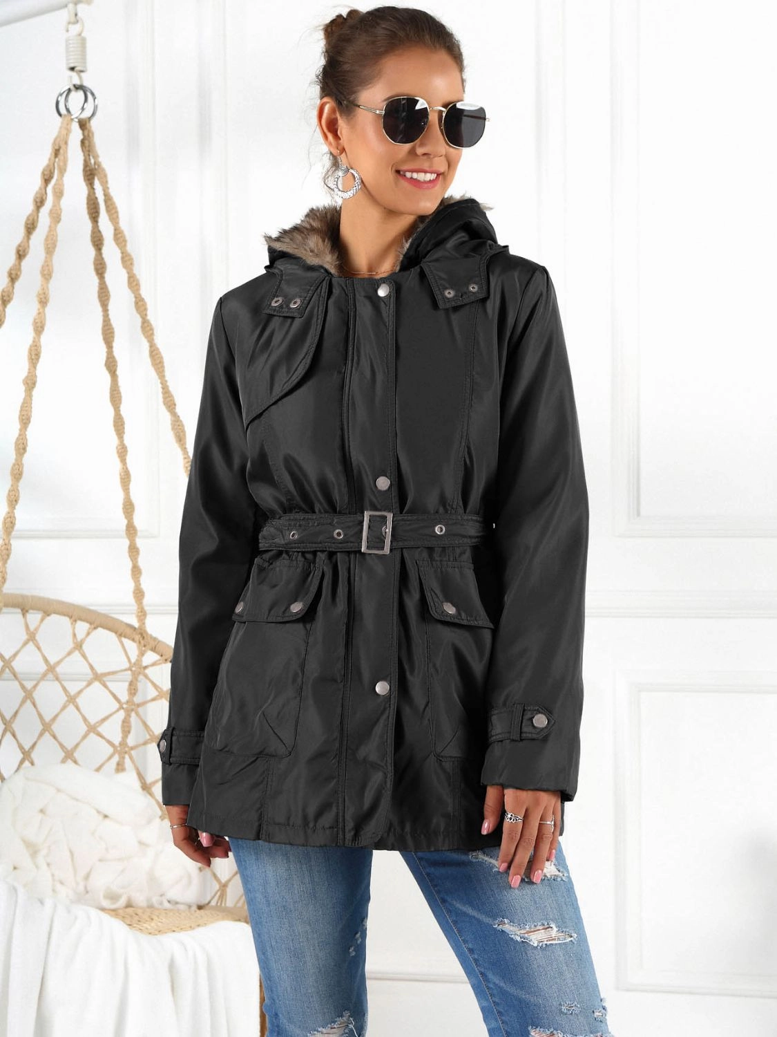Ivy Lane Full Size Hooded Jacket With Detachable Liner (Three-Way Wear) Shop Todays Picks Gift Sale Event